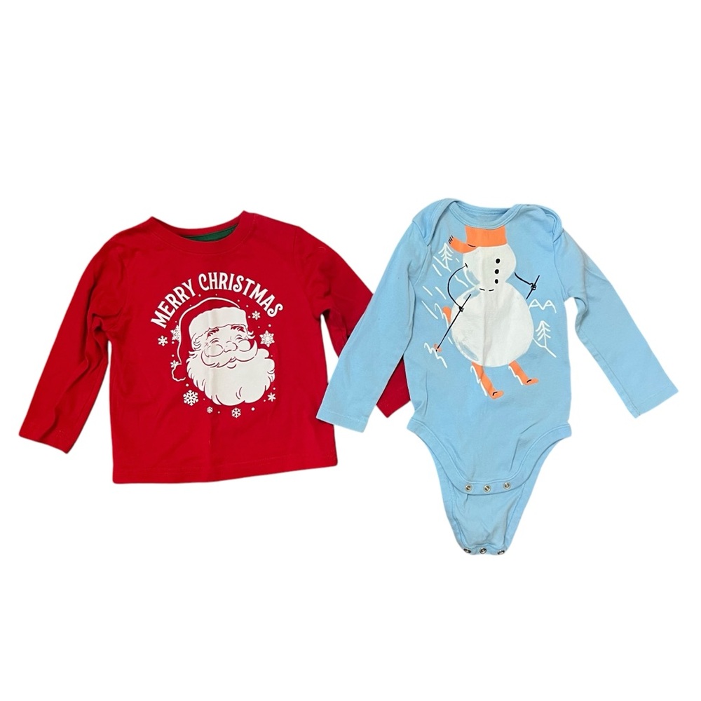 18M Christmas Holiday Shirts Bundle Lot Of Two Winter Size 18 Months